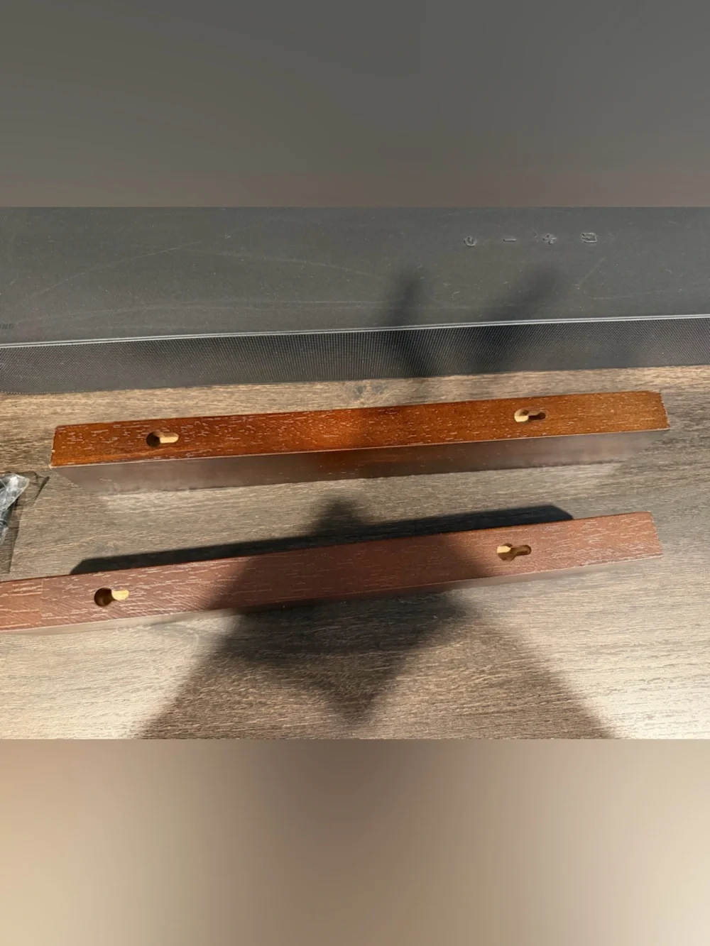 Floating Display Wall Shelf Pair in Dark walnut